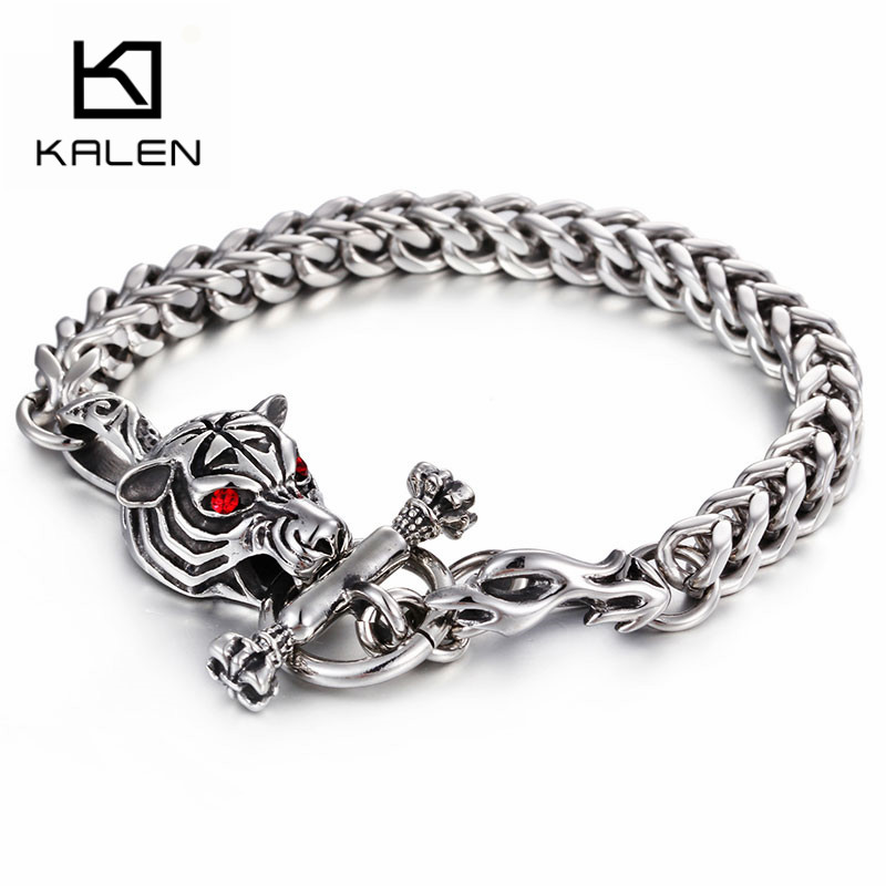 Men Accessories Bd - KALEN-pulsera con cabeza de tigre y