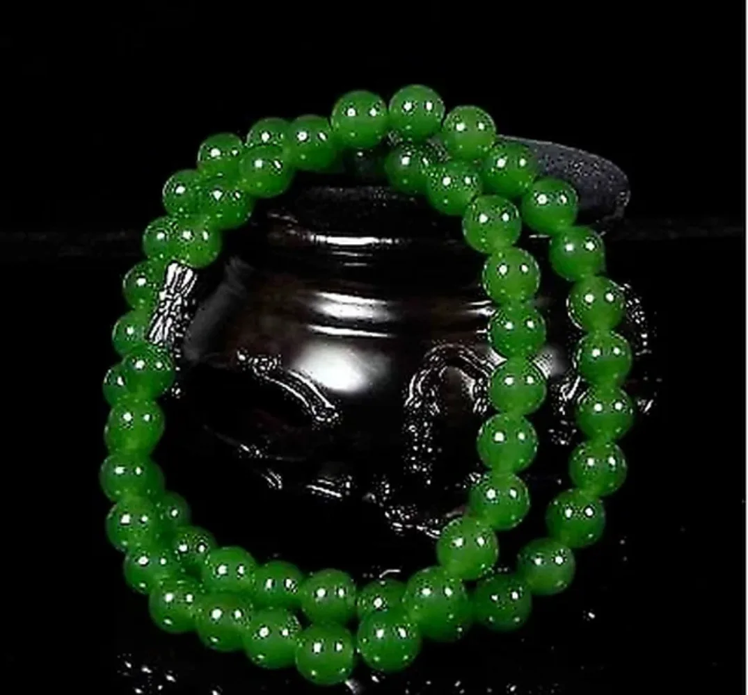 Men Accessories Necklace - Collar de cuentas verdes naturales genuinas,