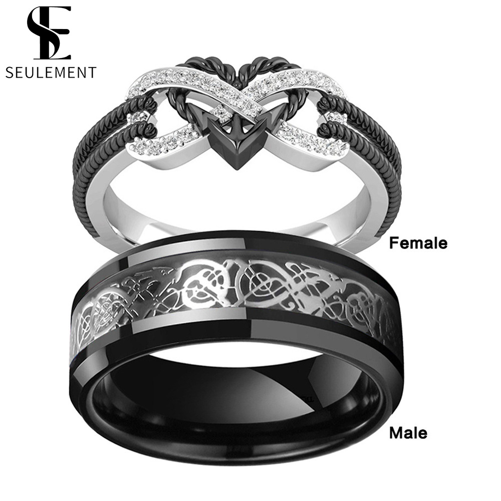 Men Accessories List - Anillos de pareja de corazón infinito
