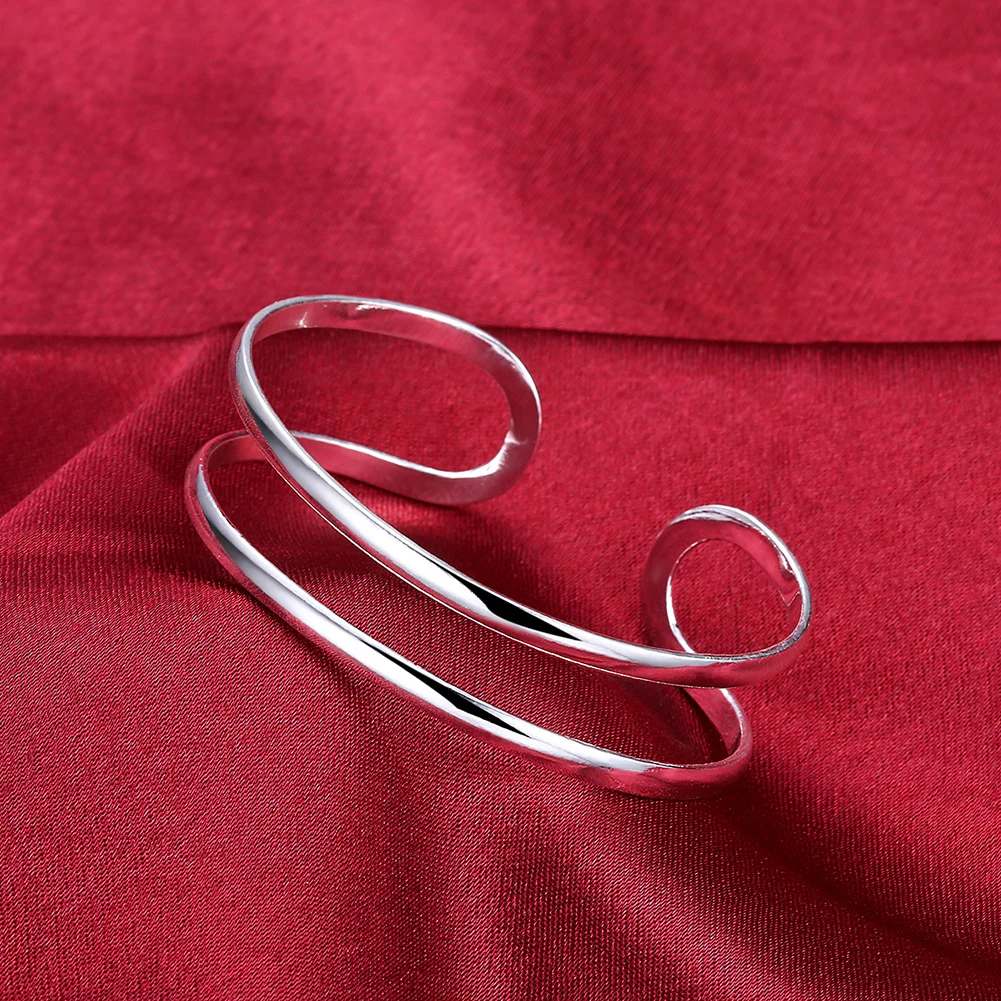 Men'S Accessories Trending - Brazalete de doble línea de Plata