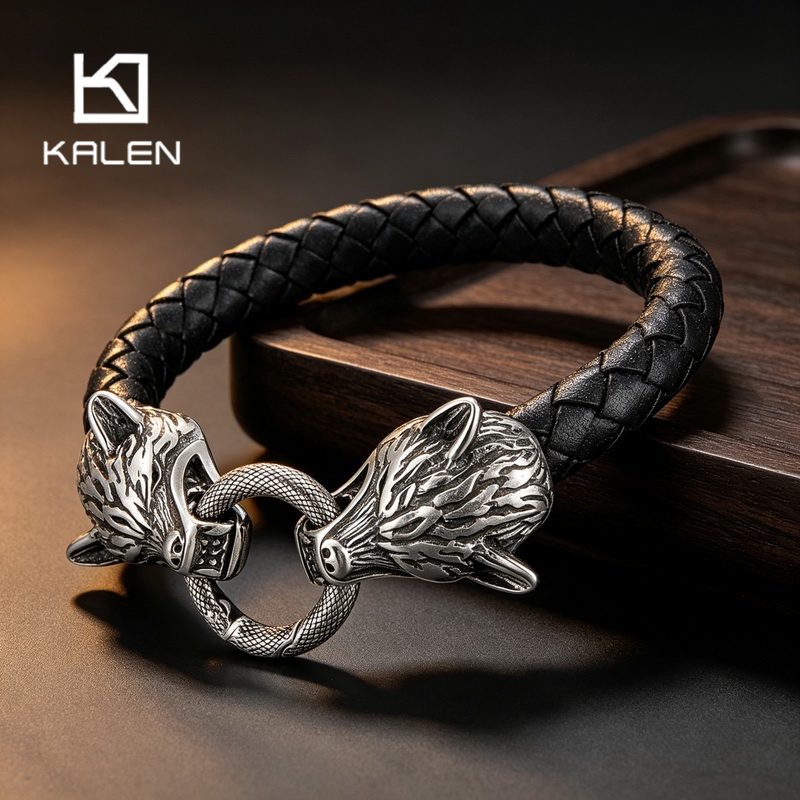 Pulsera de Cuero Trenzado con  - Men Accessories Bd reseña y precio