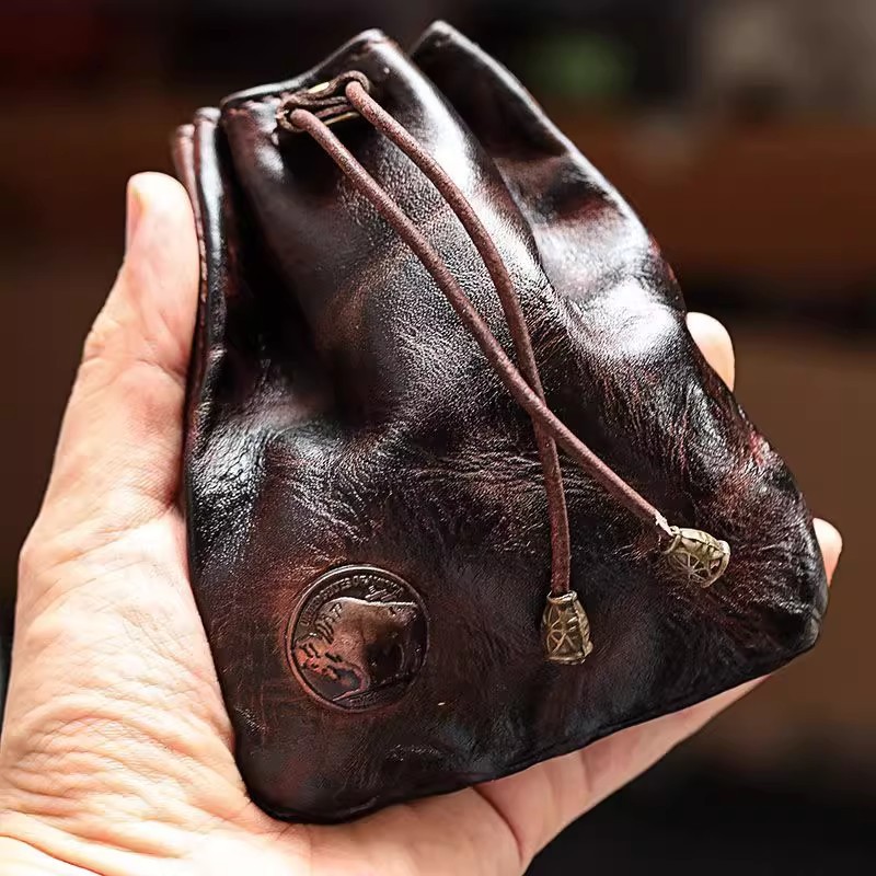 Cartera de cuero genuino de es - Coin Holder Men reseña y precio