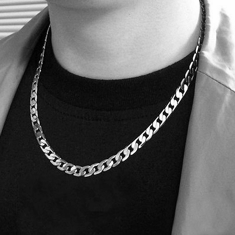 Collar de cadena cubana plana  - Men Accessories Neck Chain reseña y precio