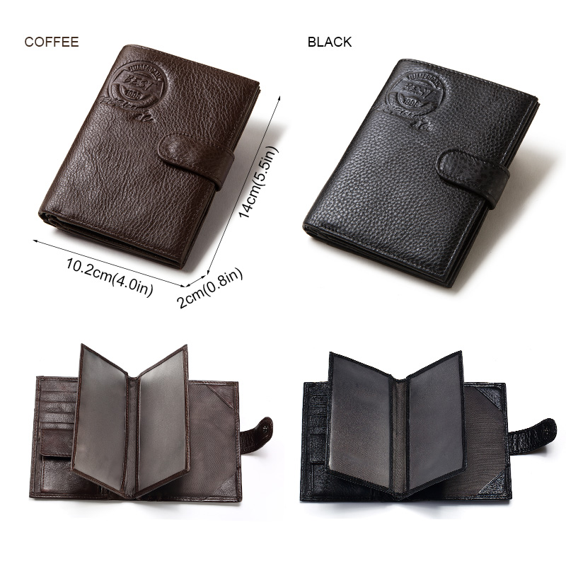 KAVIS-cartera de cuero genuino - Coin Holder Men reseña y precio